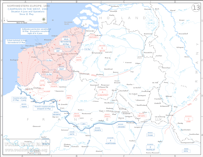 Dunkirk Evacuation Map