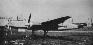 A captured Heinkel He 219 fighter in RAF markings after the War.