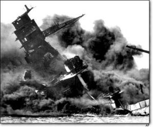 USS Arizona under attack on December 7th, 1941.