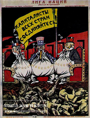 	 "Kapitalisty vsekh stran, soedinyaites'" says this poster from the year 1920 showing the main enemies of the Soviet people.