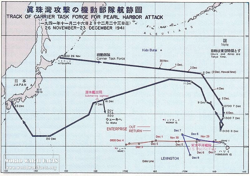 Japanese Attack Plan Route