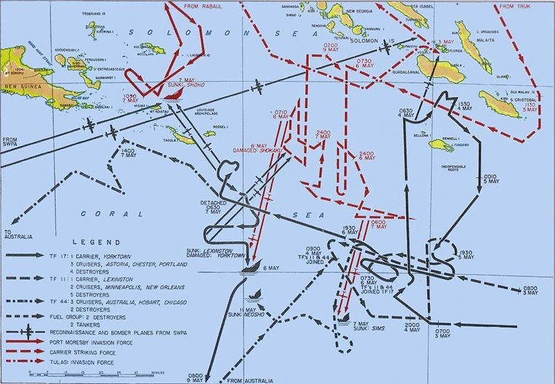 Battle of Coral Sea Map