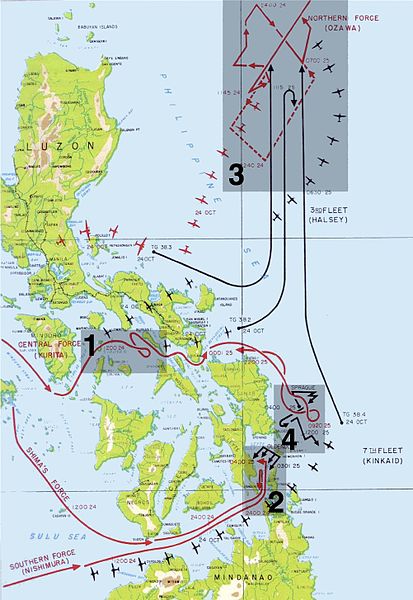 Battle of Leyte Gulf Map