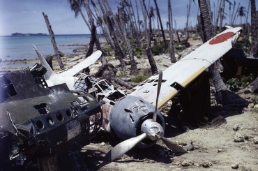 A6M3 Zero abandoned at Munda Airfield (Central Solomon Islands), photo was taken after Allied Invasion, September 1943
