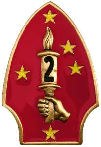 The insignia of the 2nd Marine Division "Follow Me".