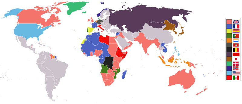 World empires and colonies 1936 (before the Second World War)