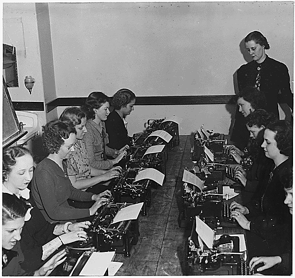 National Youth Administration was a Vocational Guidance--brush-up classes to improve typing ability (Illinois).