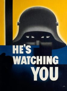 Art for He's Watching You By Glenn Grohe, ca. 1942 Gouache on cardboard NARA Still Picture Branch (NWDNS-208-AOP-119)