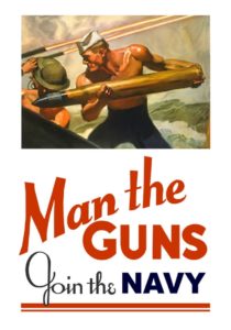 Man the Guns-- Join the U. S. Navy by McClelland Barclay, 1942 Produced for the Navy Recruiting Bureau NARA Still Picture Branch (NWDNS-44-PA-24)