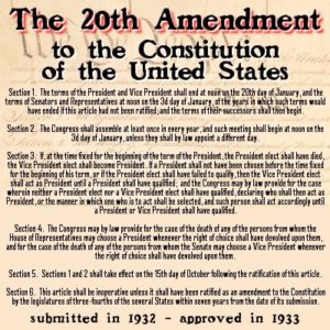 20th Amendment to the Constitution | World War 2 Facts